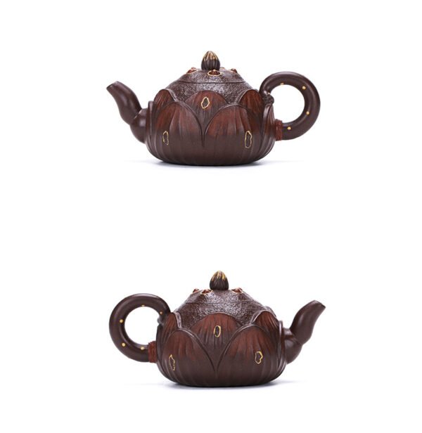 Yixing Handmade Zisha Mini Teapot, Step-by-Step Lotus Design - 图片 4