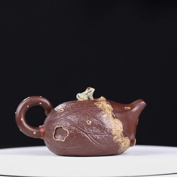 Yixing Handmade Zisha Mini Teapot, Frog and Lotus Seed Design - 图片 7