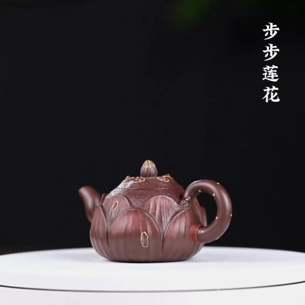 Yixing Handmade Zisha Mini Teapot, Step-by-Step Lotus Design - 图片 5